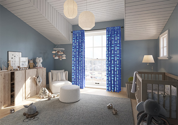 Blast Off, Blue Comet - Made to Measure Curtains - Image 7